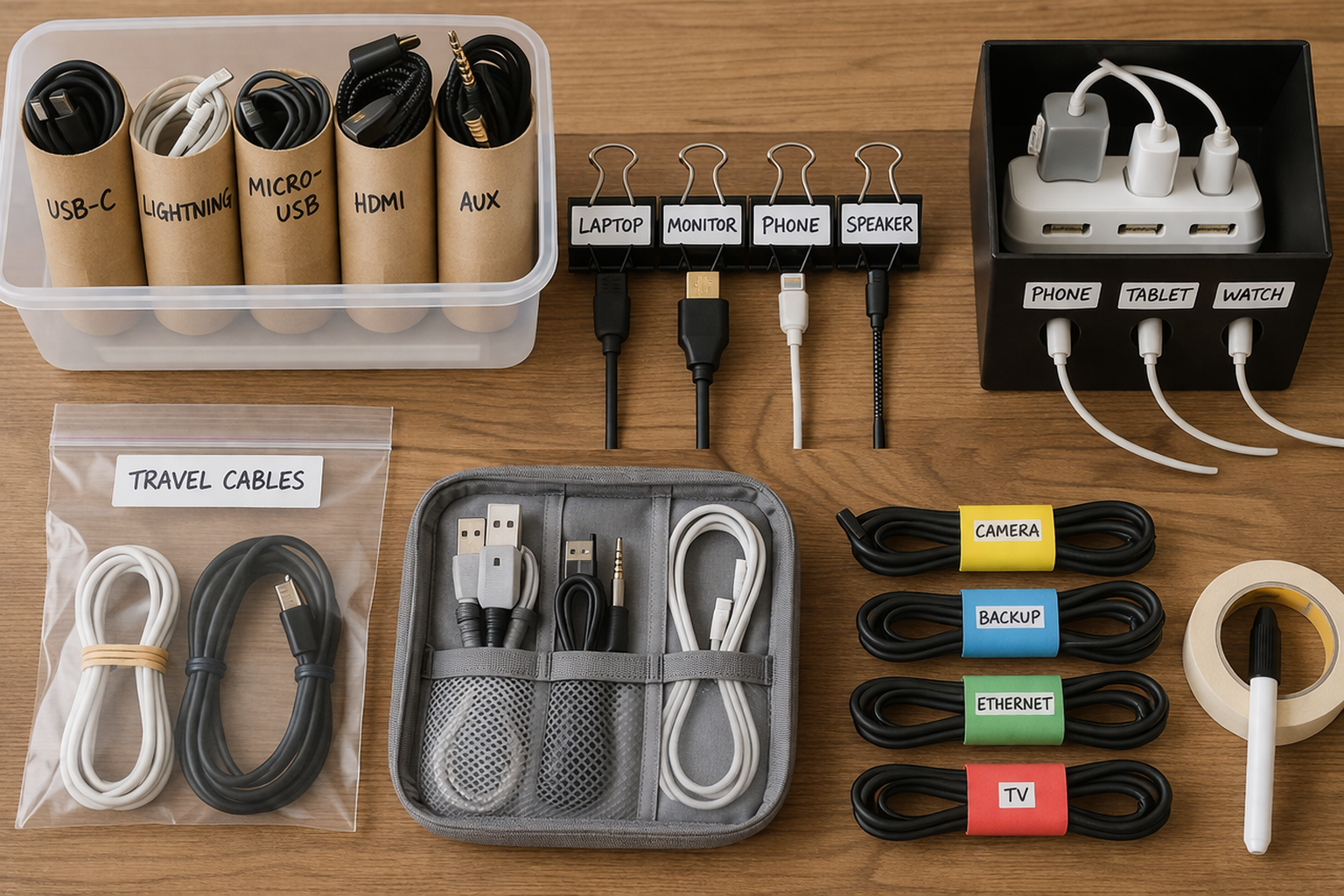 How to Organize Cables Without Buying Tools: 11 Easy Ideas