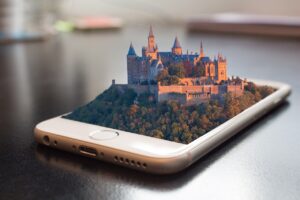 Illustration of isolated virtual environments for AI agents in a futuristic setting