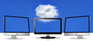 Illustration of cloud computing and AI technology representing Pinterest's AWS deal