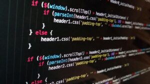 Illustration of AI coding and SpaceX logo representing technological innovation